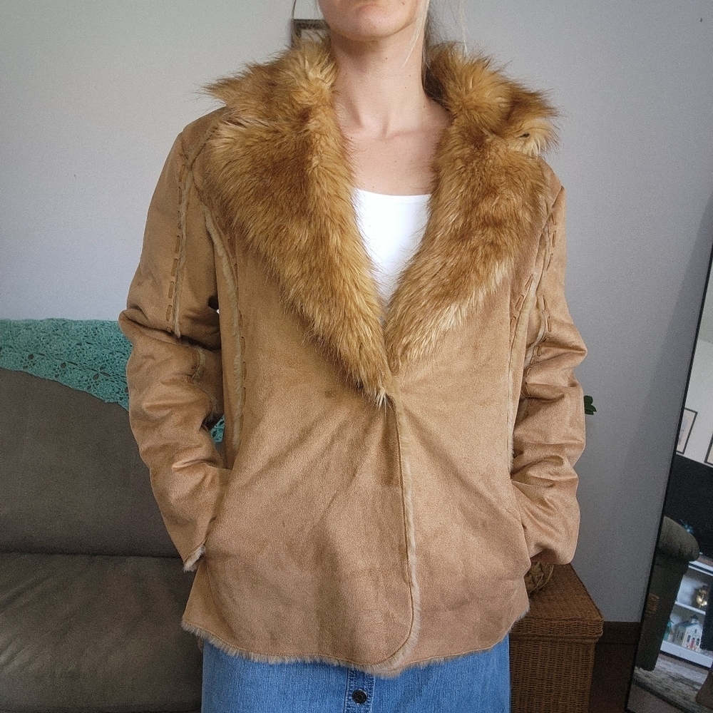 Vintage Faux Fur Penny Lane Coat Size XL